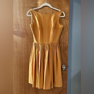 Vintage 1950s Yellow Circle Skirt Dress
